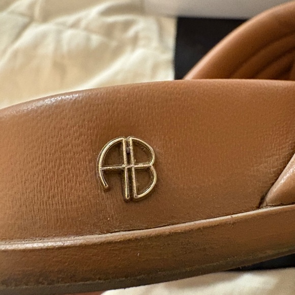 ANINE BING 41 Cris cross puffy slide flat sandal cognac brown - Picture 9 of 10